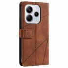 For Redmi Note 14 5G 163.25mm Skin Feel Splicing Leather Phone Case(Brown) - 2