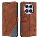 For Redmi Note 14 Pro 4G Skin Feel Splicing Leather Phone Case(Brown) - 1