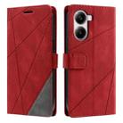 For Redmi Turbo 4 5G / Poco X7 Pro 5G Skin Feel Splicing Leather Phone Case(Red) - 1