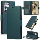 For Samsung Galaxy S24 Ultra 5G Side Buckle RFID Anti-theft Leather Phone Case(Green) - 1