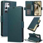 For Samsung Galaxy S25 Ultra 5G Side Buckle RFID Anti-theft Leather Phone Case(Green) - 1