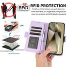 For Samsung Galaxy S25 Ultra 5G Side Buckle RFID Anti-theft Leather Phone Case(Light Purple) - 3