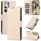 For Samsung Galaxy S25 Ultra 5G Side Buckle RFID Anti-theft Leather Phone Case(Apricot) - 1