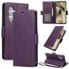 For Samsung Galaxy S25 / S24 5G Side Buckle RFID Anti-theft Leather Phone Case(Dark Purple) - 1