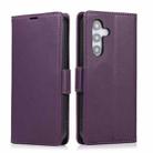 For Samsung Galaxy S25 / S24 5G Side Buckle RFID Anti-theft Leather Phone Case(Dark Purple) - 2