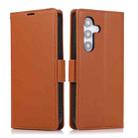 For Samsung Galaxy S25 / S24 5G Side Buckle RFID Anti-theft Leather Phone Case(Brown) - 2