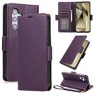 For Samsung Galaxy S25+ / S24+ 5G Side Buckle RFID Anti-theft Leather Phone Case(Dark Purple) - 1