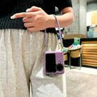 For OPPO Find N3 Flip Comfortable Short Plush Full Coverage Phone Case with Wrist Strap(Purple) - 3