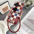 For Huawei Pocket 2 Lattice Little Bear Pattern Full Coverage Phone Case with Wrist Strap(Red) - 2