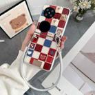 For Huawei Pocket 2 Lattice Little Bear Pattern Full Coverage Phone Case with Wrist Strap(Silver) - 2
