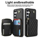 For Samsung Galaxy S24 5G AwQuer Crossbody Zipper Wallet Rhombic Leather Back Phone Case(Black) - 2