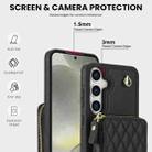 For Samsung Galaxy S24 5G AwQuer Crossbody Zipper Wallet Rhombic Leather Back Phone Case(Black) - 3