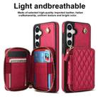 For Samsung Galaxy S24 5G AwQuer Crossbody Zipper Wallet Rhombic Leather Back Phone Case(Red) - 2