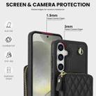 For Samsung Galaxy S24+ 5G AwQuer Crossbody Zipper Wallet Rhombic Leather Back Phone Case(Black) - 3