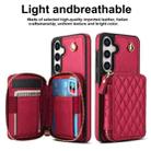 For Samsung Galaxy S24+ 5G AwQuer Crossbody Zipper Wallet Rhombic Leather Back Phone Case(Red) - 2