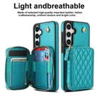 For Samsung Galaxy S24+ 5G AwQuer Crossbody Zipper Wallet Rhombic Leather Back Phone Case(Green) - 2