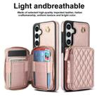 For Samsung Galaxy S24+ 5G AwQuer Crossbody Zipper Wallet Rhombic Leather Back Phone Case(Rose Gold) - 2
