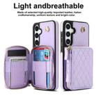 For Samsung Galaxy S24+ 5G AwQuer Crossbody Zipper Wallet Rhombic Leather Back Phone Case(Purple) - 2