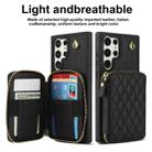 For Samsung Galaxy S24 Ultra 5G AwQuer Crossbody Zipper Wallet Rhombic Leather Back Phone Case(Black) - 2