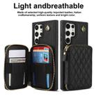 For Samsung Galaxy S23 Ultra 5G AwQuer Crossbody Zipper Wallet Rhombic Leather Back Phone Case(Black) - 2
