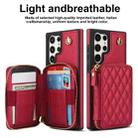 For Samsung Galaxy S23 Ultra 5G AwQuer Crossbody Zipper Wallet Rhombic Leather Back Phone Case(Red) - 2