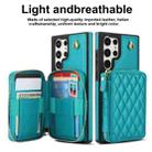 For Samsung Galaxy S23 Ultra 5G AwQuer Crossbody Zipper Wallet Rhombic Leather Back Phone Case(Green) - 2