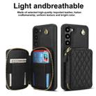 For Samsung Galaxy S23 5G AwQuer Crossbody Zipper Wallet Rhombic Leather Back Phone Case(Black) - 2