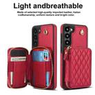 For Samsung Galaxy S23 5G AwQuer Crossbody Zipper Wallet Rhombic Leather Back Phone Case(Red) - 2