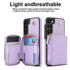 For Samsung Galaxy S23 5G AwQuer Crossbody Zipper Wallet Rhombic Leather Back Phone Case(Purple) - 2