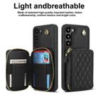 For Samsung Galaxy S23+ 5G AwQuer Crossbody Zipper Wallet Rhombic Leather Back Phone Case(Black) - 2