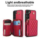 For Samsung Galaxy S23+ 5G AwQuer Crossbody Zipper Wallet Rhombic Leather Back Phone Case(Red) - 2
