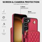 For Samsung Galaxy S23+ 5G AwQuer Crossbody Zipper Wallet Rhombic Leather Back Phone Case(Red) - 3