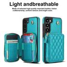 For Samsung Galaxy S23+ 5G AwQuer Crossbody Zipper Wallet Rhombic Leather Back Phone Case(Green) - 2