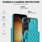 For Samsung Galaxy S23+ 5G AwQuer Crossbody Zipper Wallet Rhombic Leather Back Phone Case(Green) - 3
