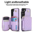 For Samsung Galaxy S23+ 5G AwQuer Crossbody Zipper Wallet Rhombic Leather Back Phone Case(Purple) - 2
