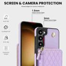 For Samsung Galaxy S23+ 5G AwQuer Crossbody Zipper Wallet Rhombic Leather Back Phone Case(Purple) - 3