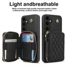 For Samsung Galaxy S23 FE 5G AwQuer Crossbody Zipper Wallet Rhombic Leather Back Phone Case(Black) - 2