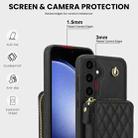 For Samsung Galaxy S23 FE 5G AwQuer Crossbody Zipper Wallet Rhombic Leather Back Phone Case(Black) - 3