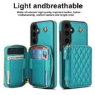 For Samsung Galaxy S23 FE 5G AwQuer Crossbody Zipper Wallet Rhombic Leather Back Phone Case(Green) - 2