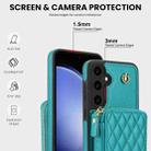 For Samsung Galaxy S23 FE 5G AwQuer Crossbody Zipper Wallet Rhombic Leather Back Phone Case(Green) - 3