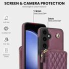 For Samsung Galaxy S23 FE 5G AwQuer Crossbody Zipper Wallet Rhombic Leather Back Phone Case(Dark Purple) - 3