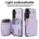 For Samsung Galaxy S23 FE 5G AwQuer Crossbody Zipper Wallet Rhombic Leather Back Phone Case(Purple) - 2