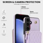 For Samsung Galaxy S23 FE 5G AwQuer Crossbody Zipper Wallet Rhombic Leather Back Phone Case(Purple) - 3