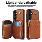 For Samsung Galaxy S23 FE 5G AwQuer Crossbody Zipper Wallet Rhombic Leather Back Phone Case(Brown) - 2