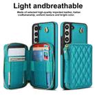 For Samsung Galaxy S22 5G AwQuer Crossbody Zipper Wallet Rhombic Leather Back Phone Case(Green) - 2