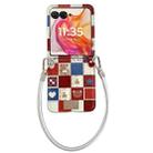 For Motorola Razr 50 Ultra Lattice Little Bear Pattern Full Coverage Phone Case with Wrist Strap(Silver) - 1