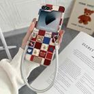 For Samsung Galaxy Z Flip5 Lattice Little Bear Pattern Full Coverage Phone Case with Wrist Strap(Silver) - 2