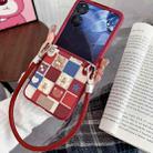 For Xiaomi Mix Flip Lattice Little Bear Pattern Full Coverage Phone Case with Wrist Strap(Red) - 2