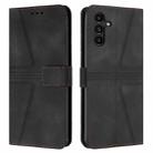For Samsung Galaxy S25 5G Triangle Solid Color Leather Phone Case(Black) - 1