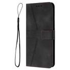 For Samsung Galaxy S25 5G Triangle Solid Color Leather Phone Case(Black) - 3